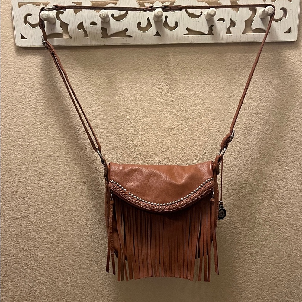 The Sak Tan Fringe Crossbody Bag
